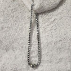 Chain Necklace with Gold Accents 16 Inch